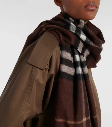 Burberry Check cashmere scarf | Thumbnail 5 Burberry Check cashmere scarf | Thumbnail 5