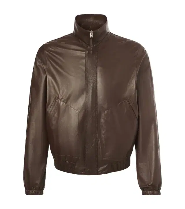 Leather blouson jacket