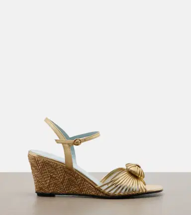 Valentino Garavani Caur Royal metallic leather wedge sandals | Thumbnail 3 Valentino Garavani Caur Royal metallic leather wedge sandals | Thumbnail 3