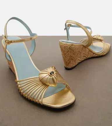 Valentino Garavani Caur Royal metallic leather wedge sandals | Thumbnail 4 Valentino Garavani Caur Royal metallic leather wedge sandals | Thumbnail 4