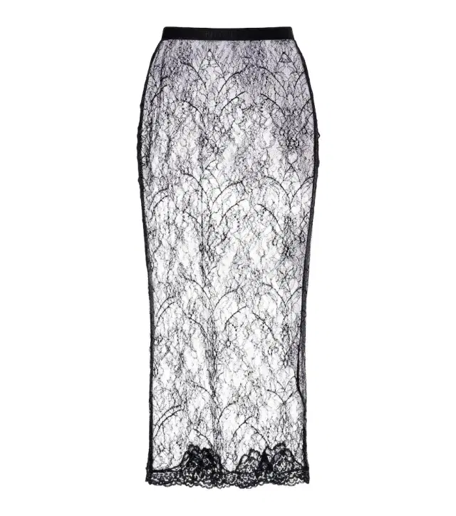 Valentino Floral sheer lace midi skirt