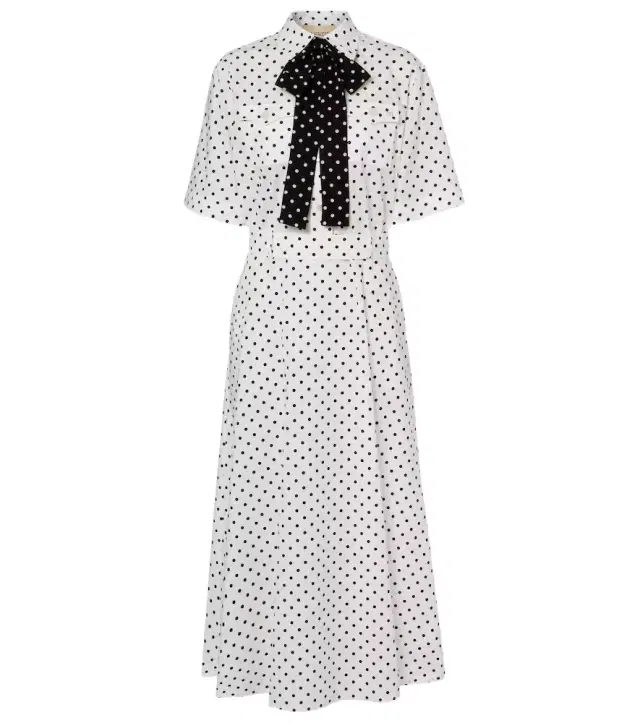 Valentino Polka-dot cotton poplin midi dress