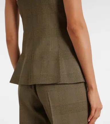 Max Mara Plaid virgin wool top | Thumbnail 3 Max Mara Plaid virgin wool top | Thumbnail 3