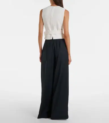 Max Mara Pleated virgin wool wide-leg pants | Thumbnail 2