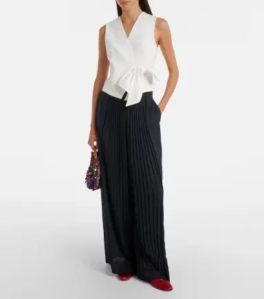 Max Mara Pleated virgin wool wide-leg pants | Thumbnail 4
