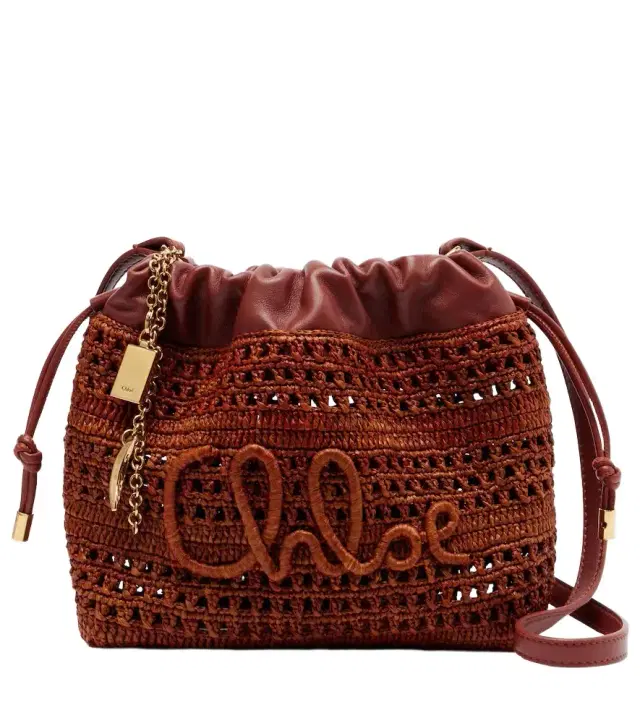 Chloe Chloé Summer Banana Mini raffia bucket bag