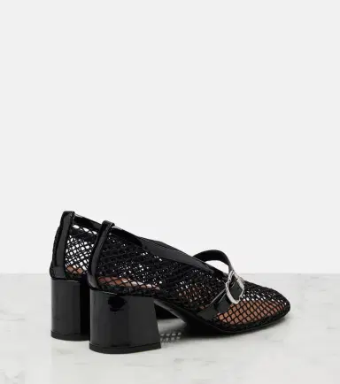 Alaïa Alaïa Fishnet leather-trimmed Mary Jane pumps | Thumbnail 2 Alaïa Alaïa Fishnet leather-trimmed Mary Jane pumps | Thumbnail 2