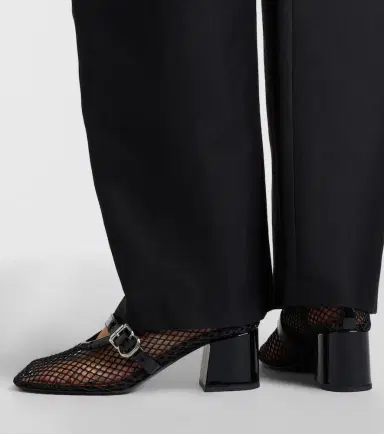 Alaïa Alaïa Fishnet leather-trimmed Mary Jane pumps | Thumbnail 6 Alaïa Alaïa Fishnet leather-trimmed Mary Jane pumps | Thumbnail 6