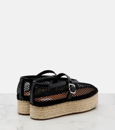 Alaïa Alaïa Leather-trimmed fishnet espadrilles | Thumbnail 2