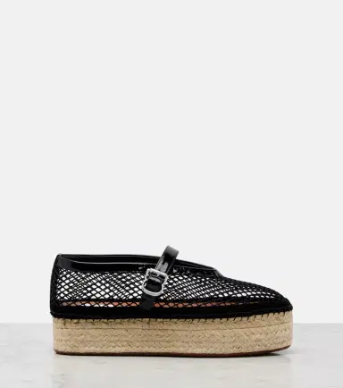 Alaïa Alaïa Leather-trimmed fishnet espadrilles | Thumbnail 4