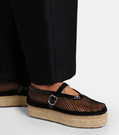 Alaïa Alaïa Leather-trimmed fishnet espadrilles | Thumbnail 5