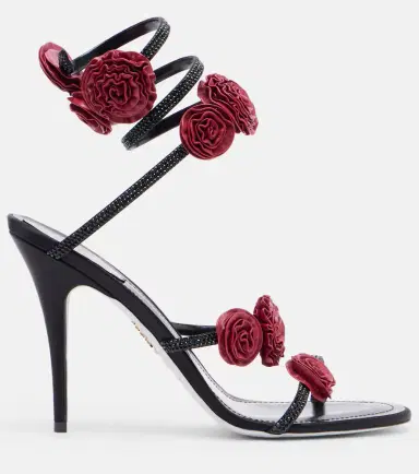 René Caovilla Cleo floral-appliqué satin sandals | Thumbnail 4 René Caovilla Cleo floral-appliqué satin sandals | Thumbnail 4