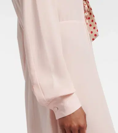 Prada Belted polka-dot silk midi dress | Thumbnail 4