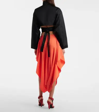 Alaïa Alaïa Peek asymmetric cady midi skirt | Thumbnail 4