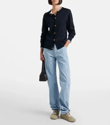 Bottega Veneta Intrecciato leather-trimmed straight jeans | Thumbnail 5 Bottega Veneta Intrecciato leather-trimmed straight jeans | Thumbnail 5