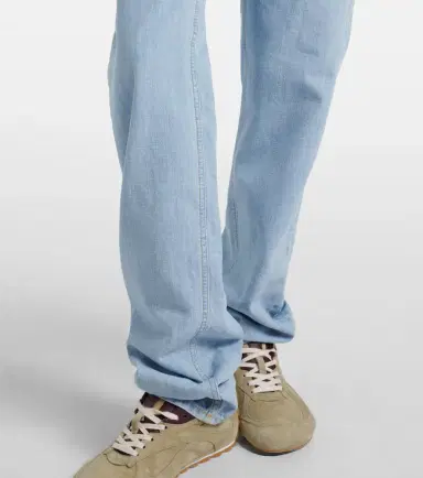 Bottega Veneta Intrecciato leather-trimmed straight jeans | Thumbnail 7 Bottega Veneta Intrecciato leather-trimmed straight jeans | Thumbnail 7