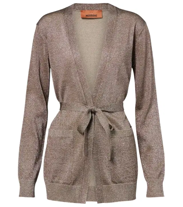 Missoni Knitted lamé wrap cardigan