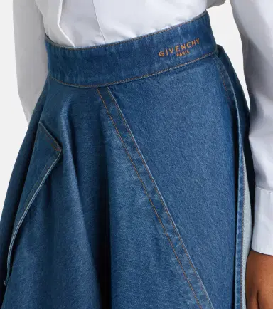Givenchy Asymmetric denim midi skirt | Thumbnail 6