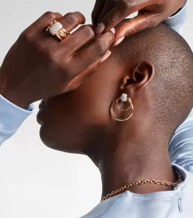 Pomellato Together 18kt rose gold hoop earrings with diamonds | Thumbnail 2