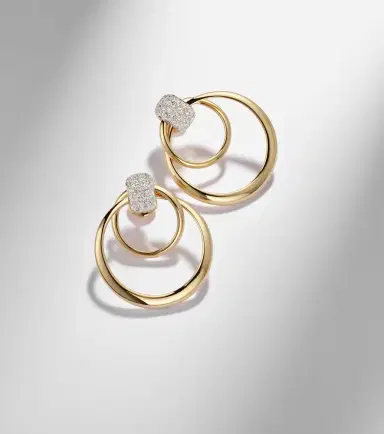 Pomellato Together 18kt rose gold hoop earrings with diamonds | Thumbnail 5