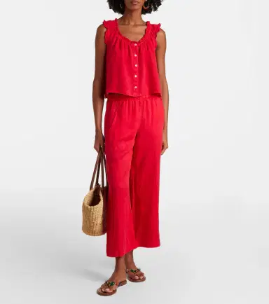 Velvet Lola linen wide-leg pants | Thumbnail 5