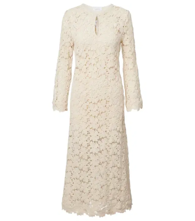 Velvet Jovie cotton-blend guipure lace midi dress