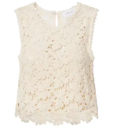 Velvet Simona cotton-blend guipure lace top | Thumbnail 1 Velvet Simona cotton-blend guipure lace top | Thumbnail 1
