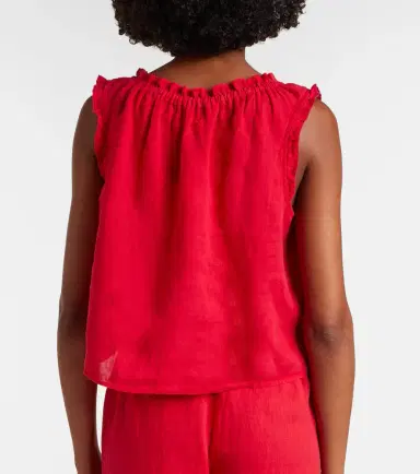 Velvet Tana ruffled linen top | Thumbnail 3