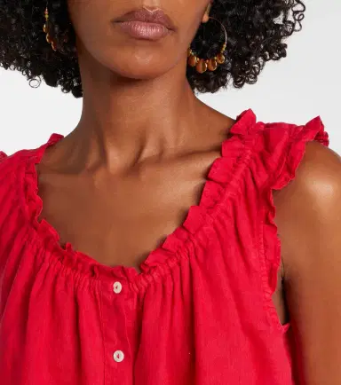 Velvet Tana ruffled linen top | Thumbnail 4