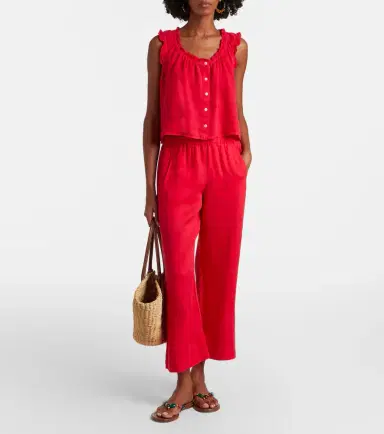Velvet Tana ruffled linen top | Thumbnail 5