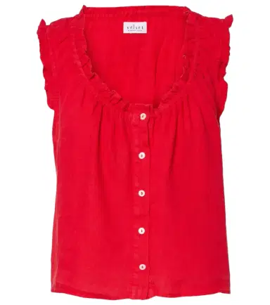 Velvet Tana ruffled linen top | Thumbnail 1