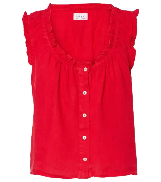 Velvet Tana ruffled linen top