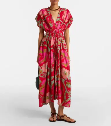 Velvet Leilani printed cotton midi dress | Thumbnail 4