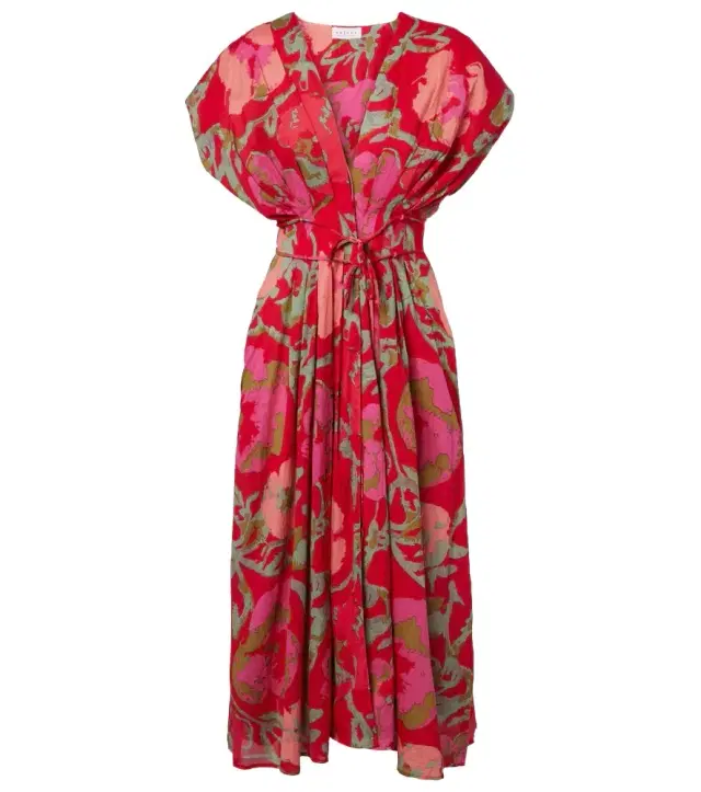 Velvet Leilani printed cotton midi dress