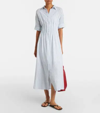 Velvet Saron striped cotton and linen shirt dress | Thumbnail 6