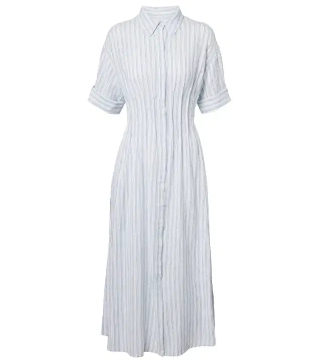 Velvet Saron striped cotton and linen shirt dress