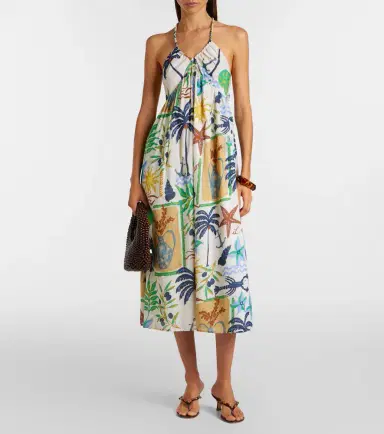 Velvet Leyla printed cotton midi dress | Thumbnail 3