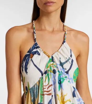 Velvet Leyla printed cotton midi dress | Thumbnail 6