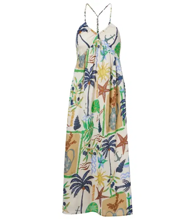 Velvet Leyla printed cotton midi dress