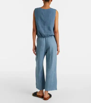 Velvet Celine linen wide-leg pants | Thumbnail 4