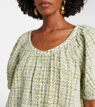 Velvet Angie broderie anglaise cotton-blend top | Thumbnail 2