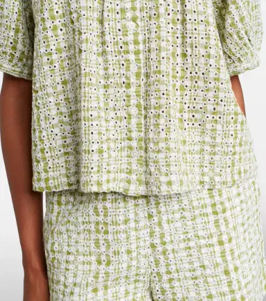 Velvet Angie broderie anglaise cotton-blend top | Thumbnail 3