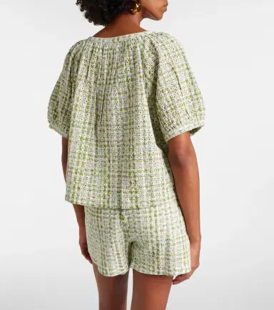 Velvet Angie broderie anglaise cotton-blend top | Thumbnail 6