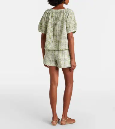 Velvet Daniela embroidered cotton-blend shorts | Thumbnail 3