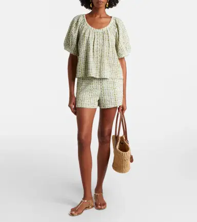Velvet Daniela embroidered cotton-blend shorts | Thumbnail 4