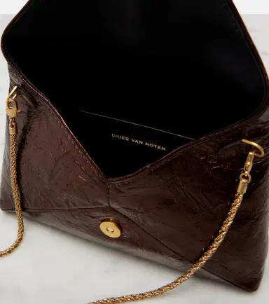Dries Van Noten Small metallic leather clutch | Thumbnail 3