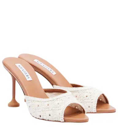 Aquazzura Loom macramé mules | Thumbnail 1