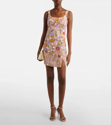 La Fuori Là Fuori Embellished floral-appliqué minidress | Thumbnail 3