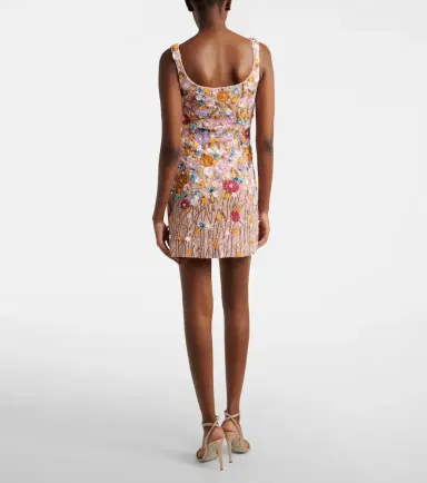 La Fuori Là Fuori Embellished floral-appliqué minidress | Thumbnail 4