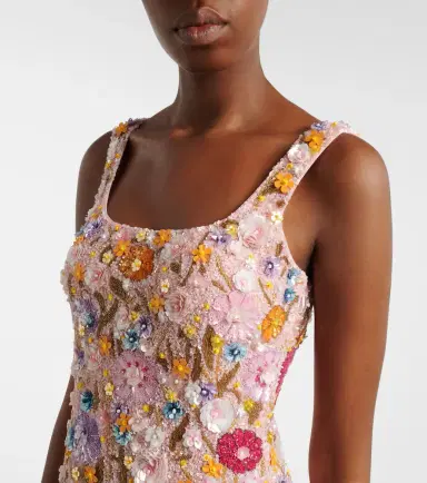 La Fuori Là Fuori Embellished floral-appliqué minidress | Thumbnail 5